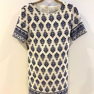Ovi blue and white Shift dress - small